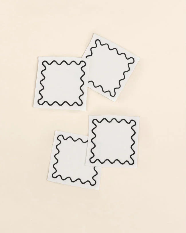 Embroidered Cocktail Napkins - Set of 4