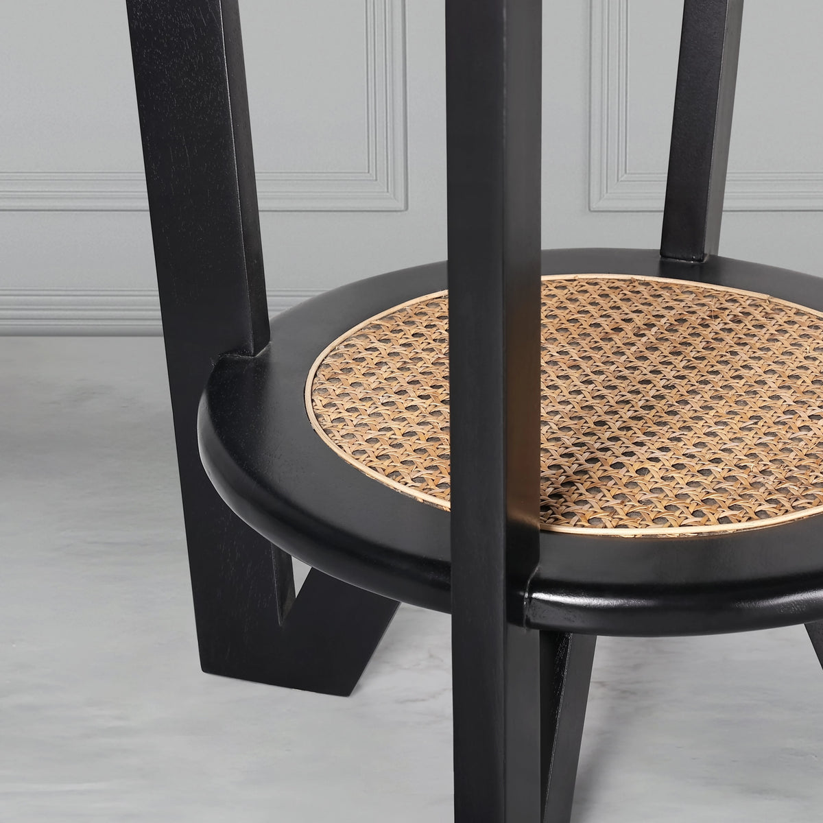 Noir Rattan Round Table