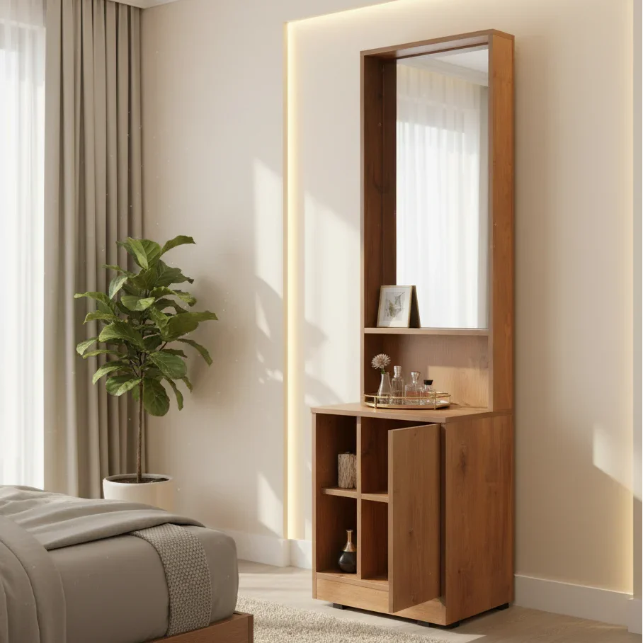 Minion Wooden Dressing Table with Storage | Modern Dressing Table with Mirror