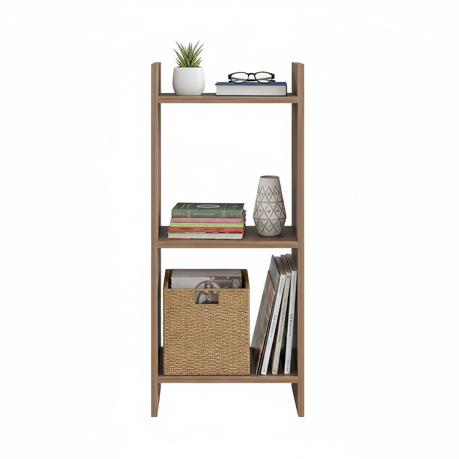 Modern Bookshelf with Storage Shelves - Denn