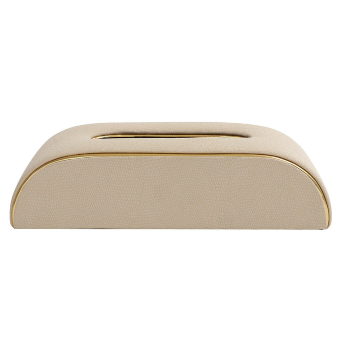 Sleek Slant Leather Napkin Box | Tissue Paper Holder