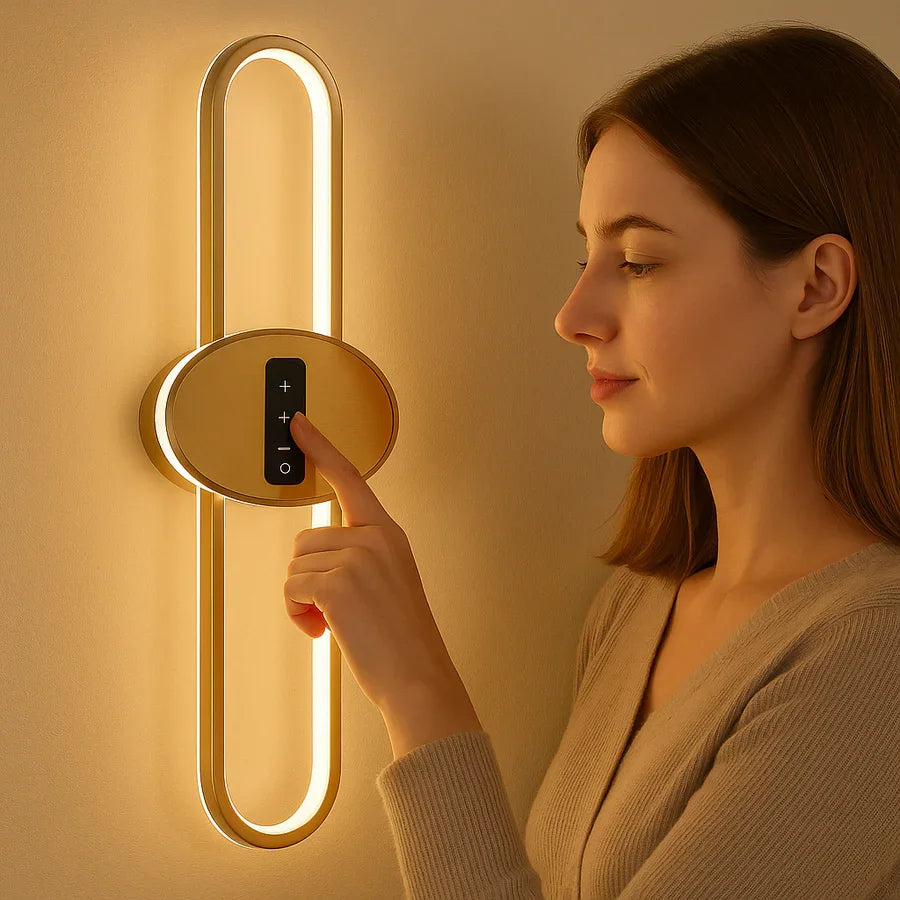 Modern LED Wall Light with Touch Control Panel | 3 Color Modes & Adjustable Brightness | Ideal for Bedroom, Living Room & Lobby