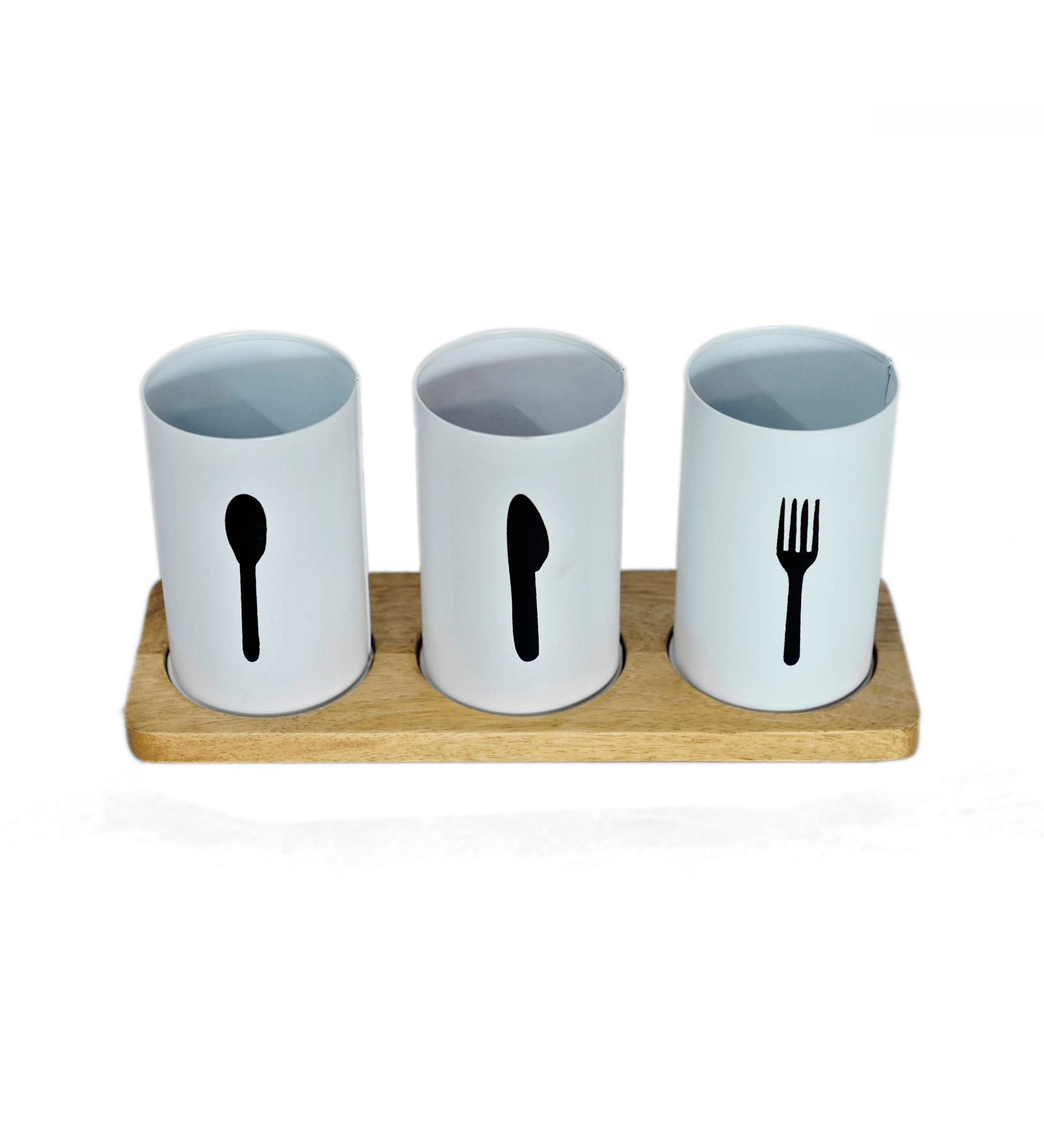 Metal Cutlery Holder with Tray | Spoon Stand & Dining Table Organizer for Kitchen