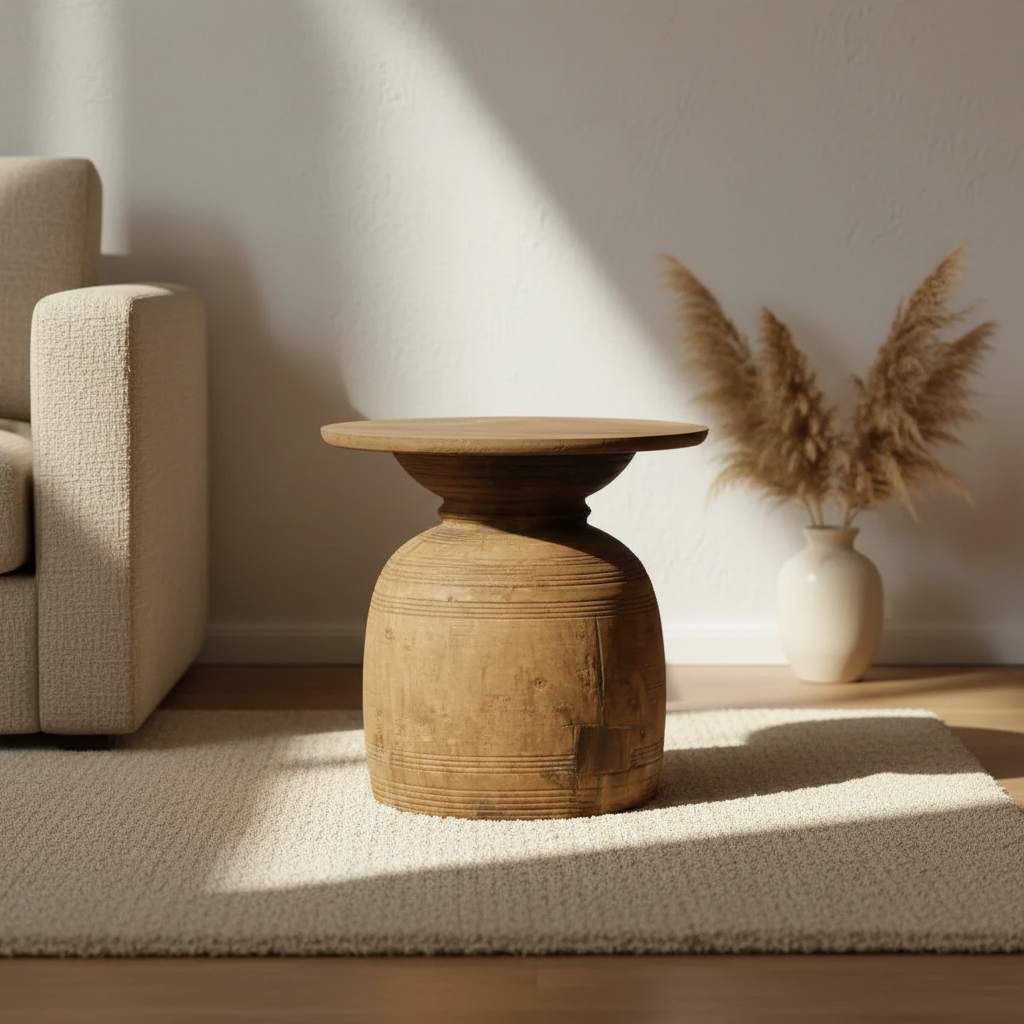 Handcrafted Wooden Side Table | End Table For Living Room