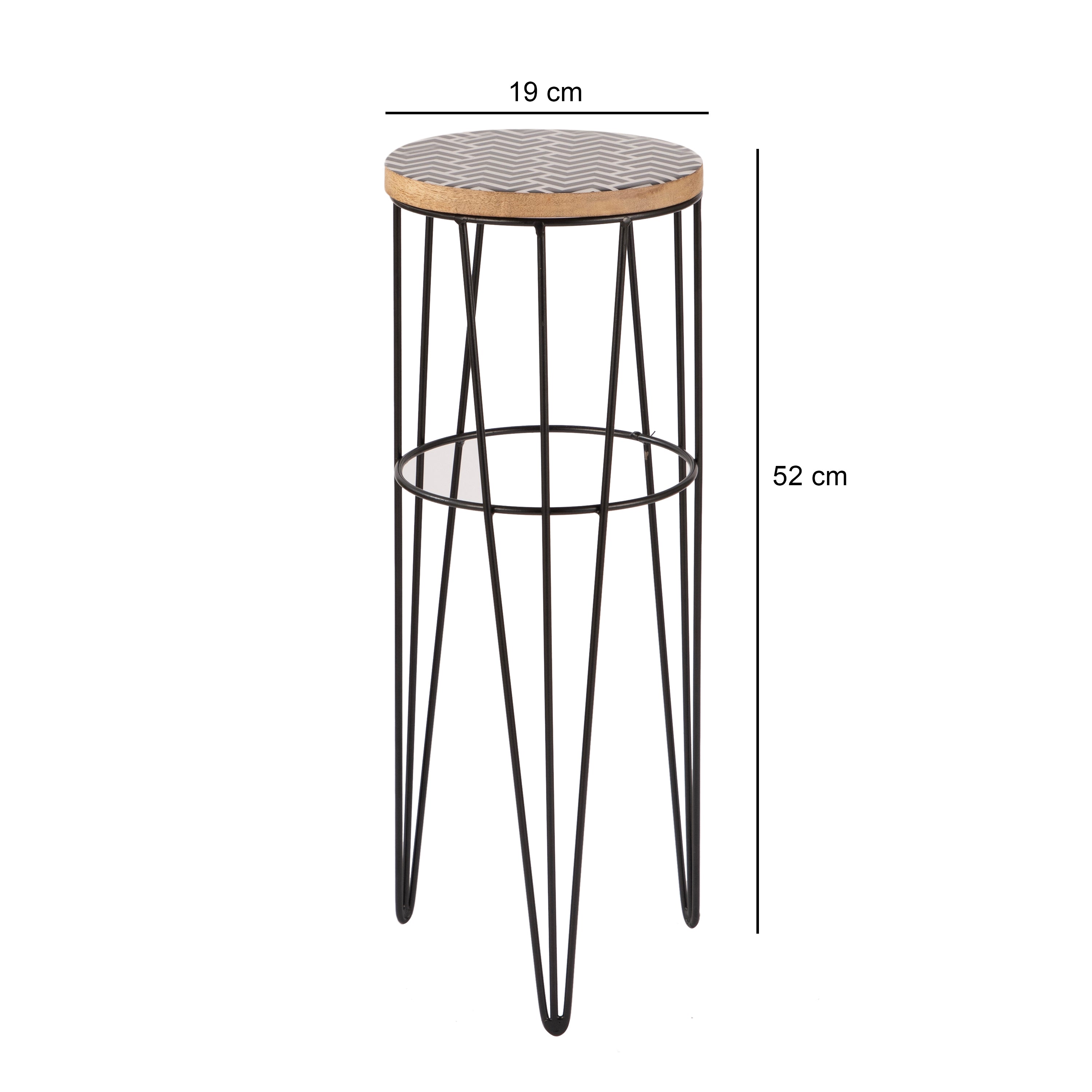 Noir Chevron Side Table