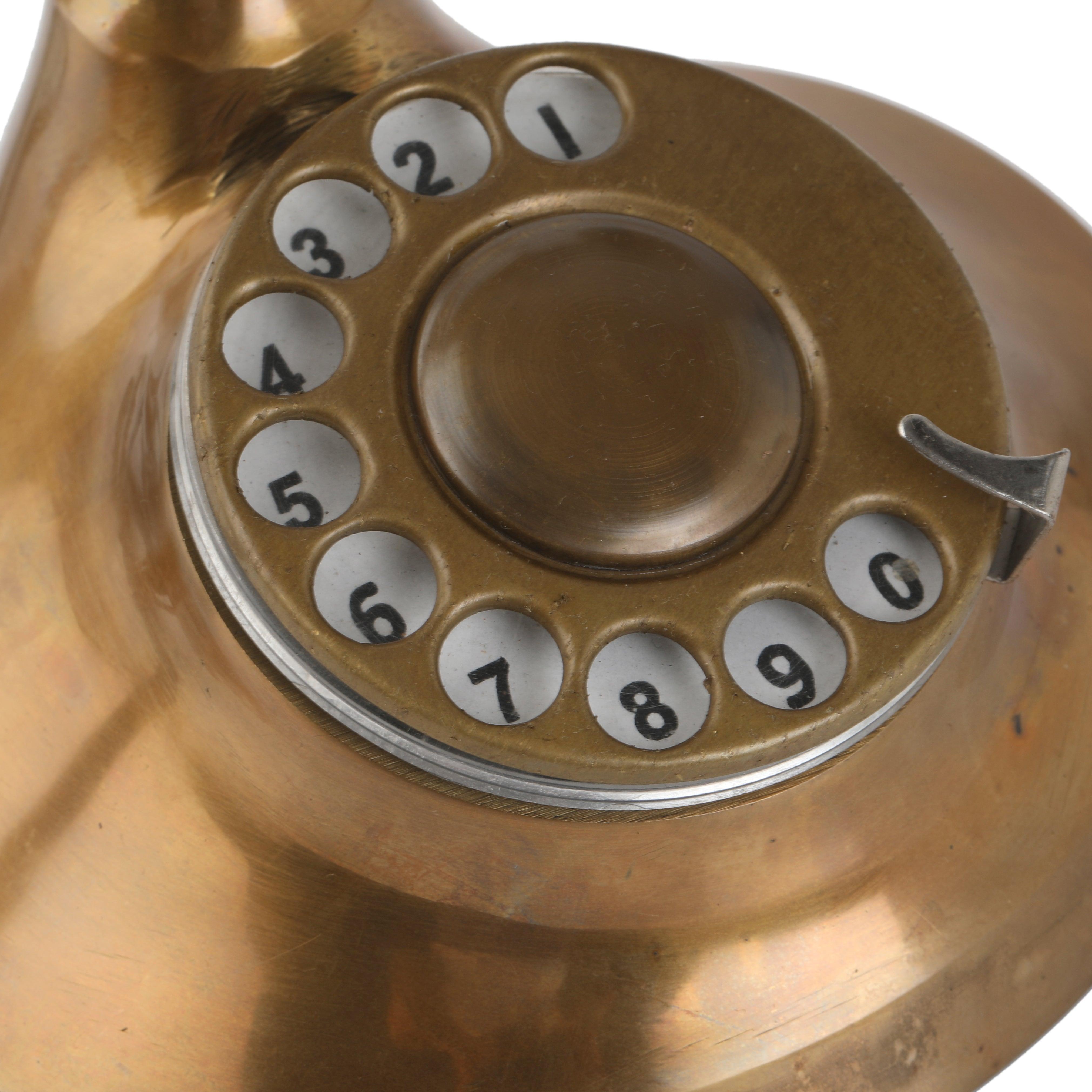 Ornamental Antique Telephone - Brass and Wood Handmade Design
