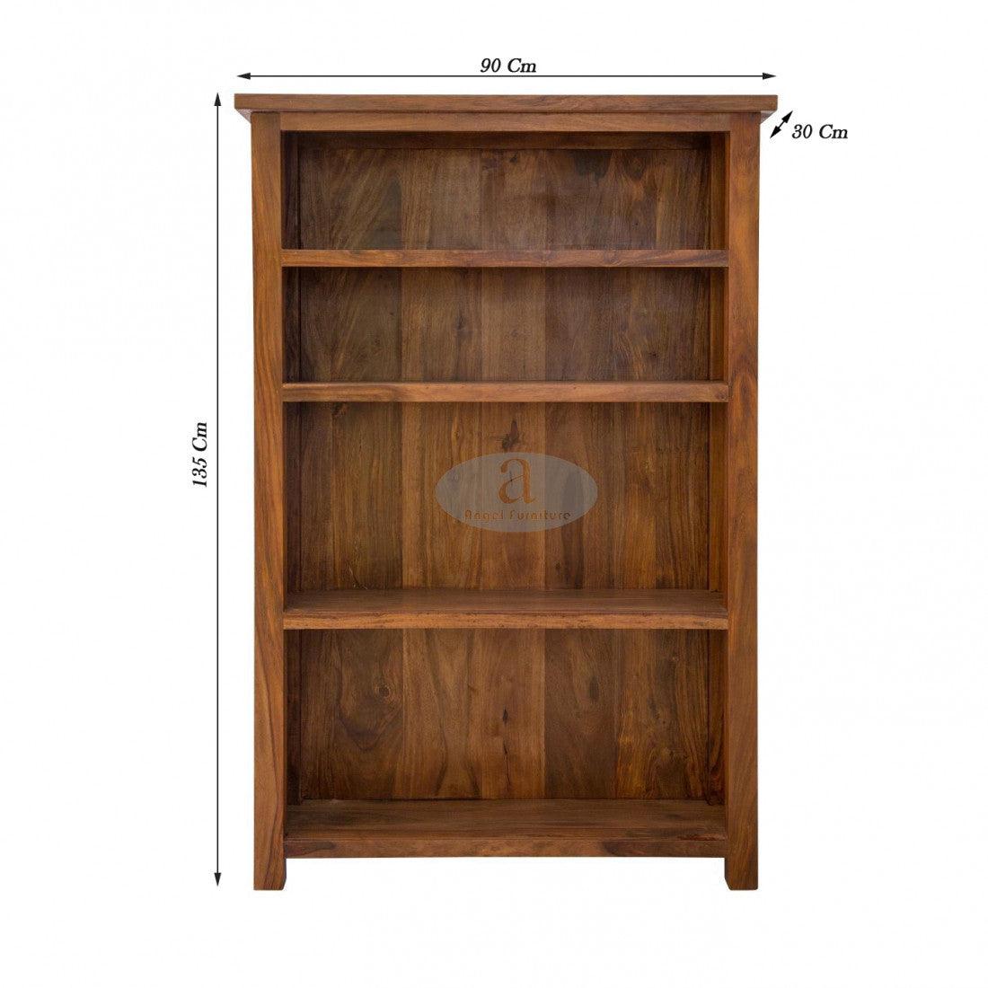 Antonio Solid Sheesham Wood Large Bookshelf In Honey Finish