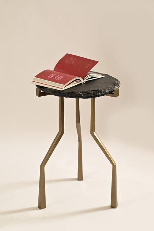 Charred Brass Drink Table | Modern Side Table for Living Table | Designer Corner Table
