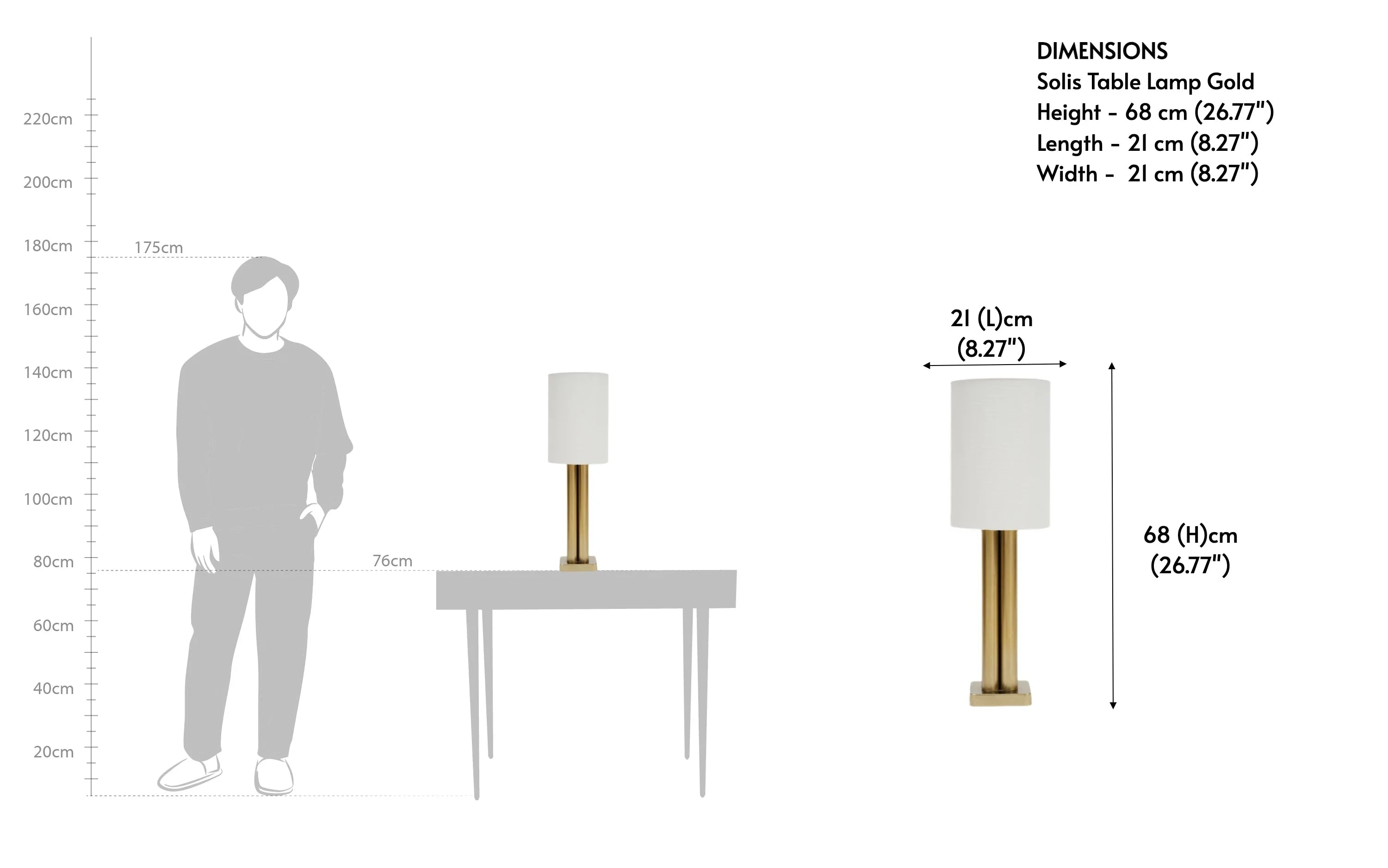 Solis Gold Table Lamp | Mild Steel and Cotton Fabric