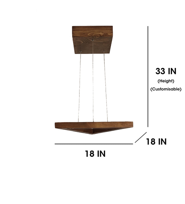 Trine Triangular Brown LED Hanging Lamp