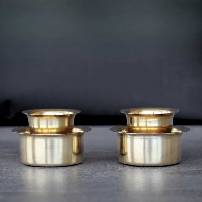 Traditional Brass Filter Coffee Davara Set Of 4 | Kitchen Utensils