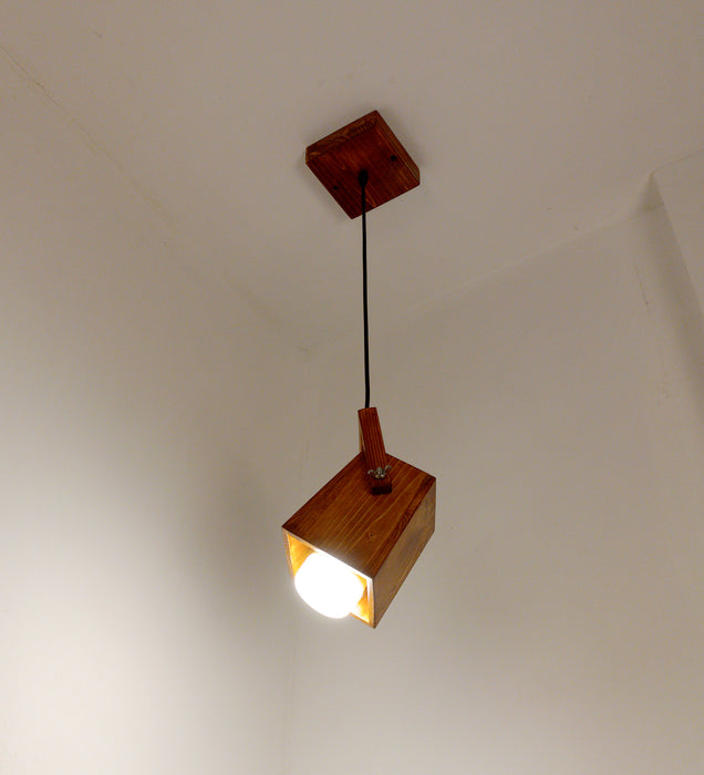 Focal Brown Wooden Single Hanging Light