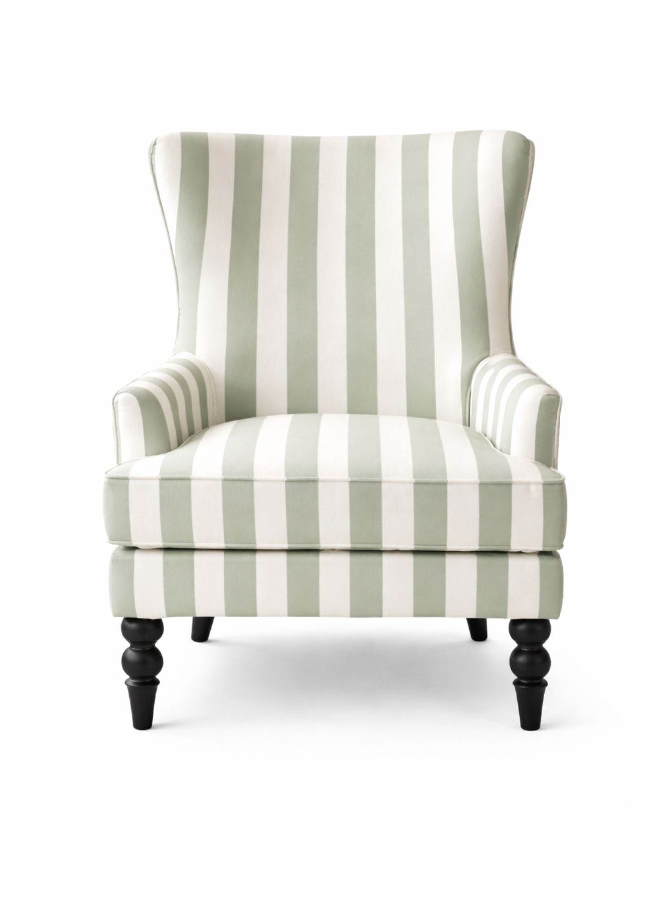Sage Ivory Classic Stripe Accent Chair