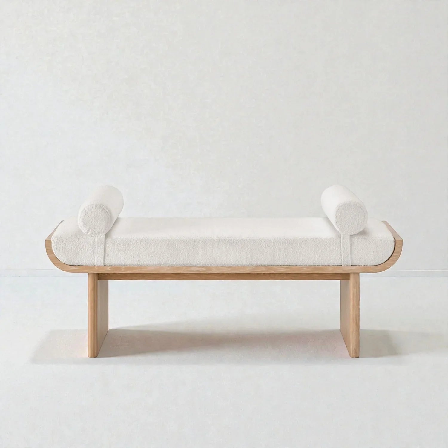 Norvex Ash Wood & Fabric Upholstery Bench