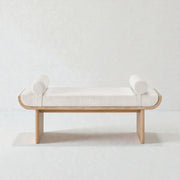 Norvex Ash Wood & Fabric Upholstery Bench