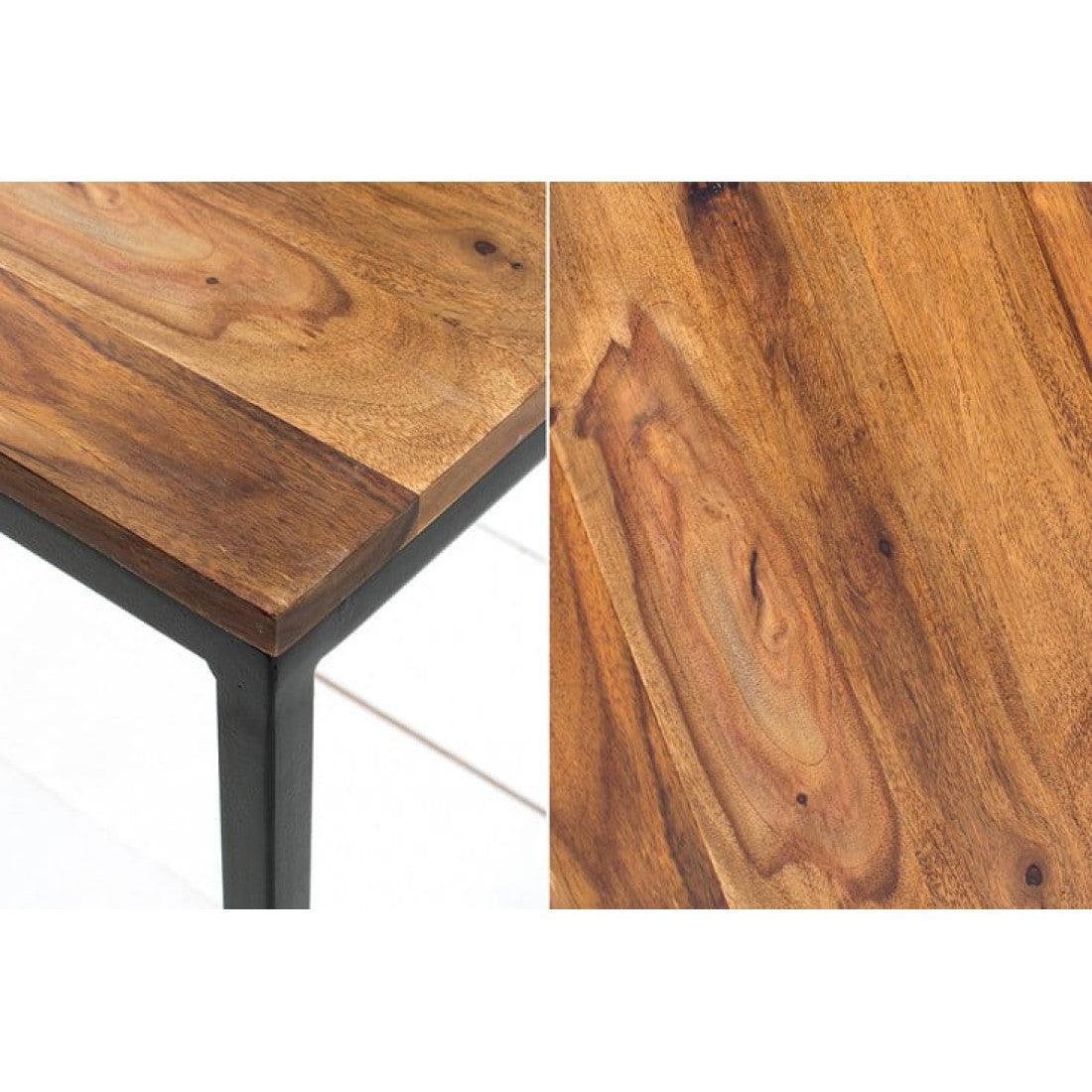 Brisbane Coffee Table With Metal Base Sheesham Wood Top