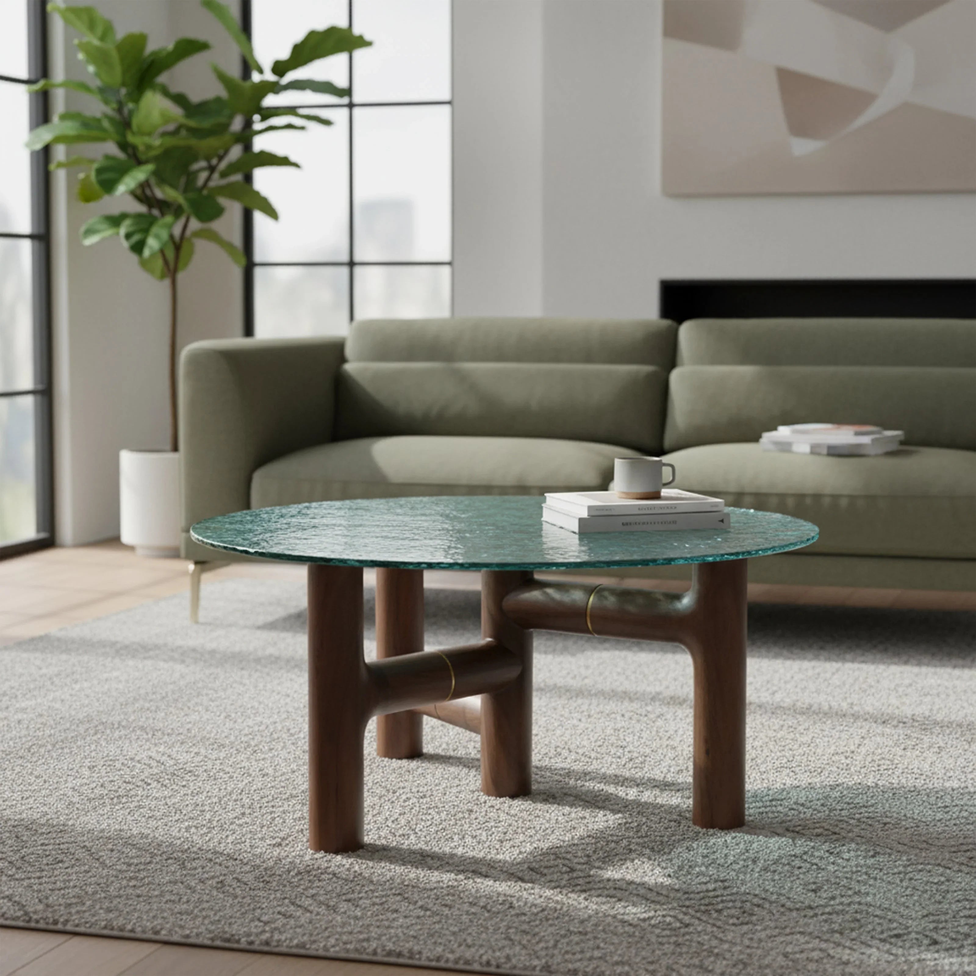 Forma Coffee Table With Glass Top