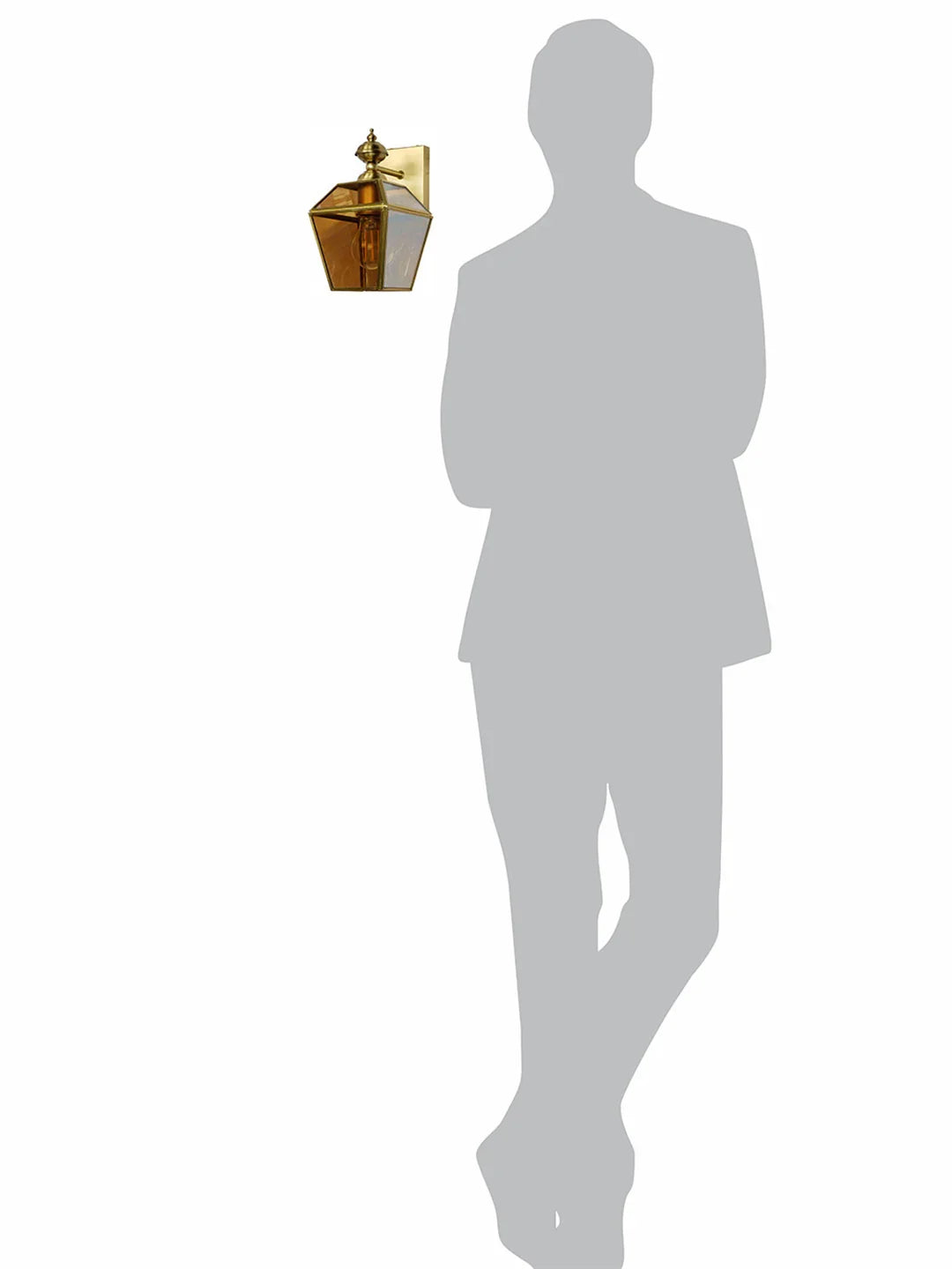 Victorian Brass Trapezoid Wall Sconce