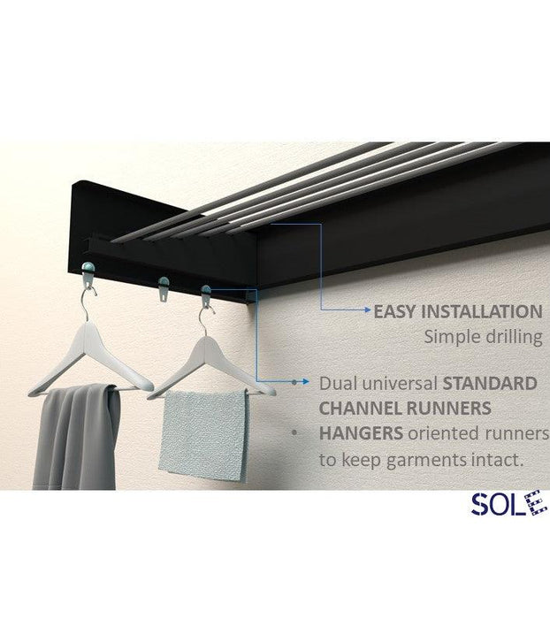 Wall Mounted Sleek Cloth Drying Rack