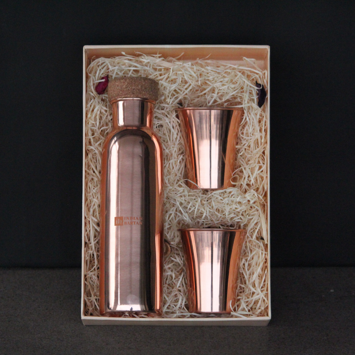 Glossy Straight Copper Bottle Set