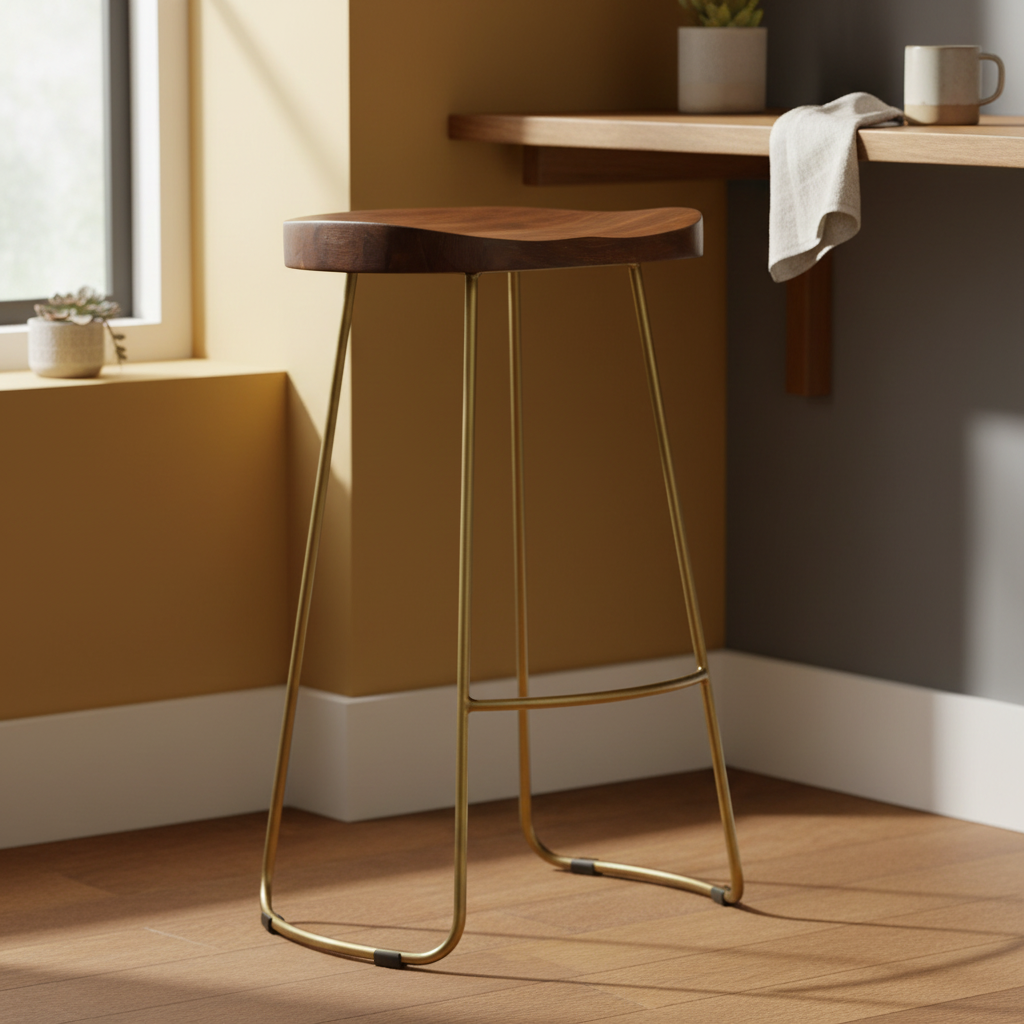 Gold Iron Bar Stool