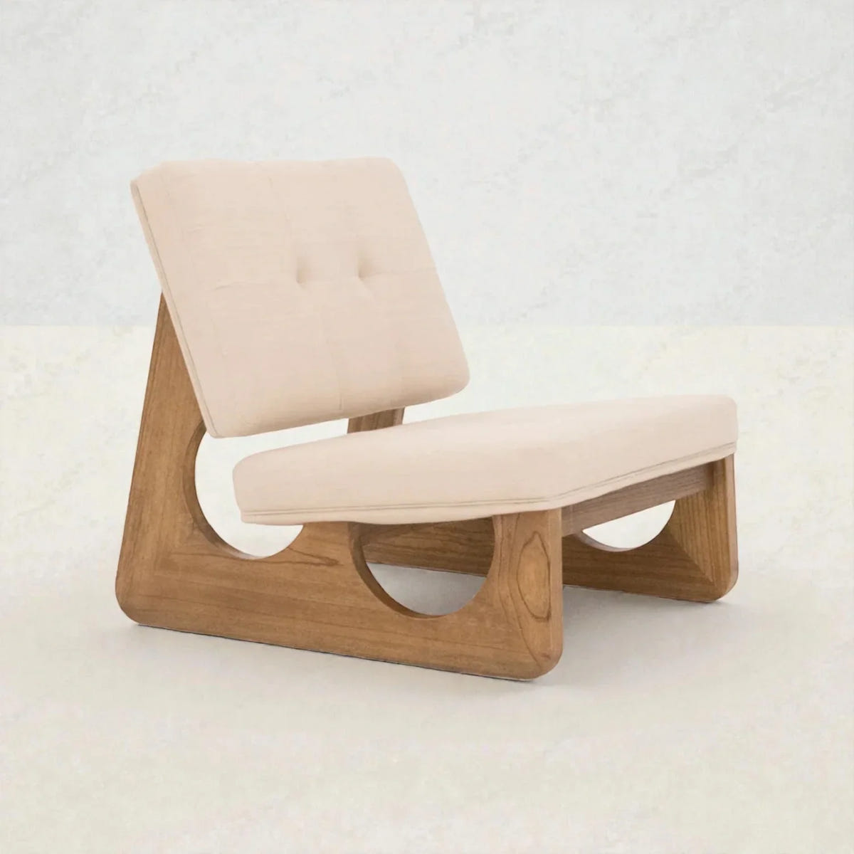 Kiva Solid Teak Wood & Fabric Upholstery Armchair