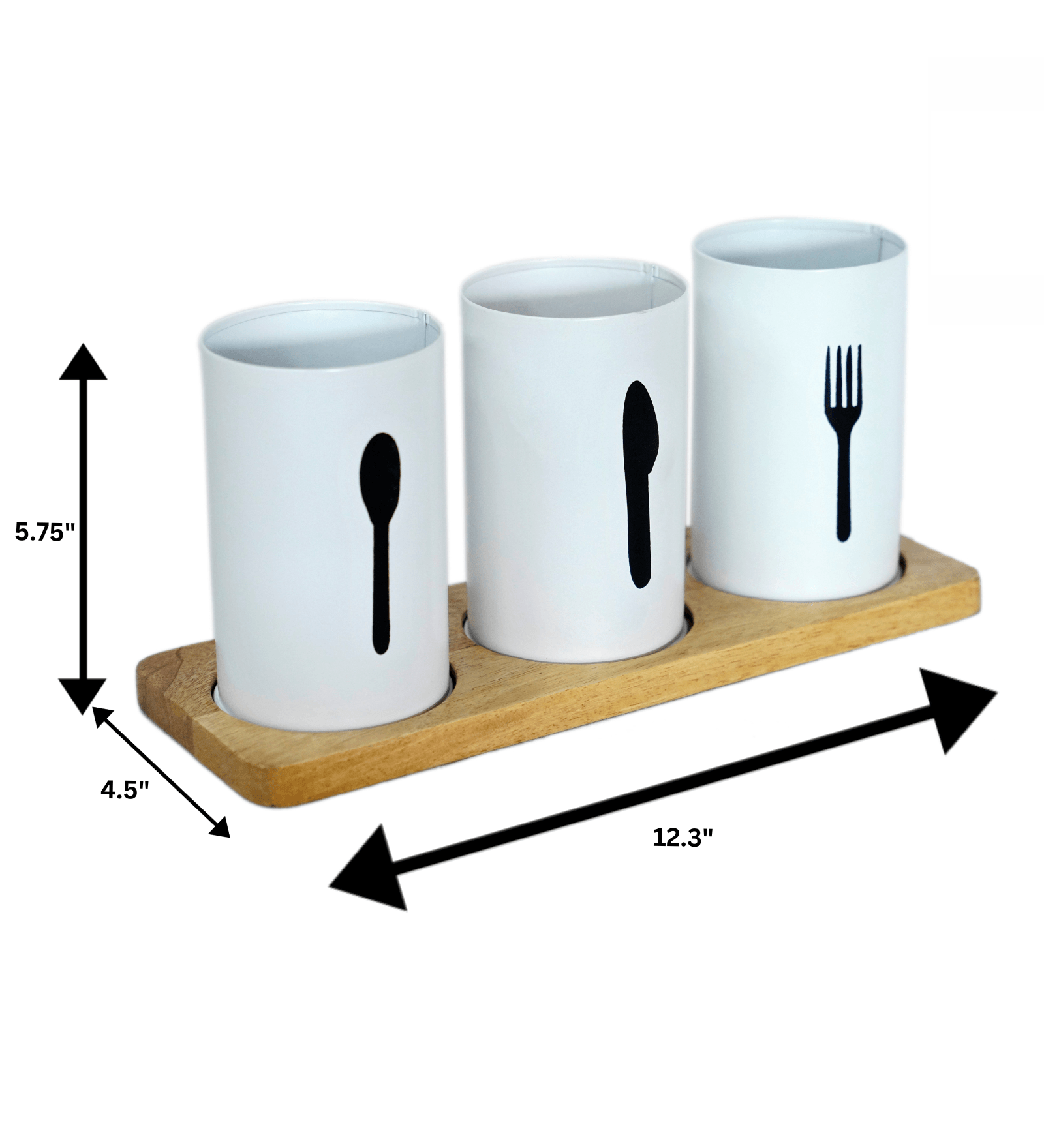 Metal Cutlery Holder with Tray | Spoon Stand & Dining Table Organizer for Kitchen