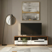 Skipper Walnut Finish TV Unit | Modern Wooden TV Stand with Storage