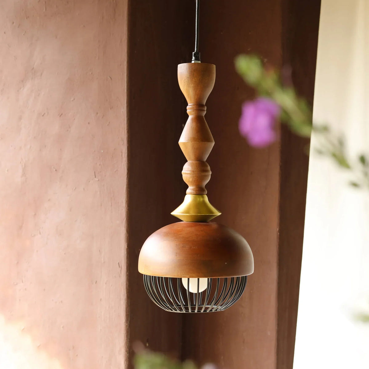 Jodha Gold Hanging Lamp | Tall pendant Light for Home Decor
