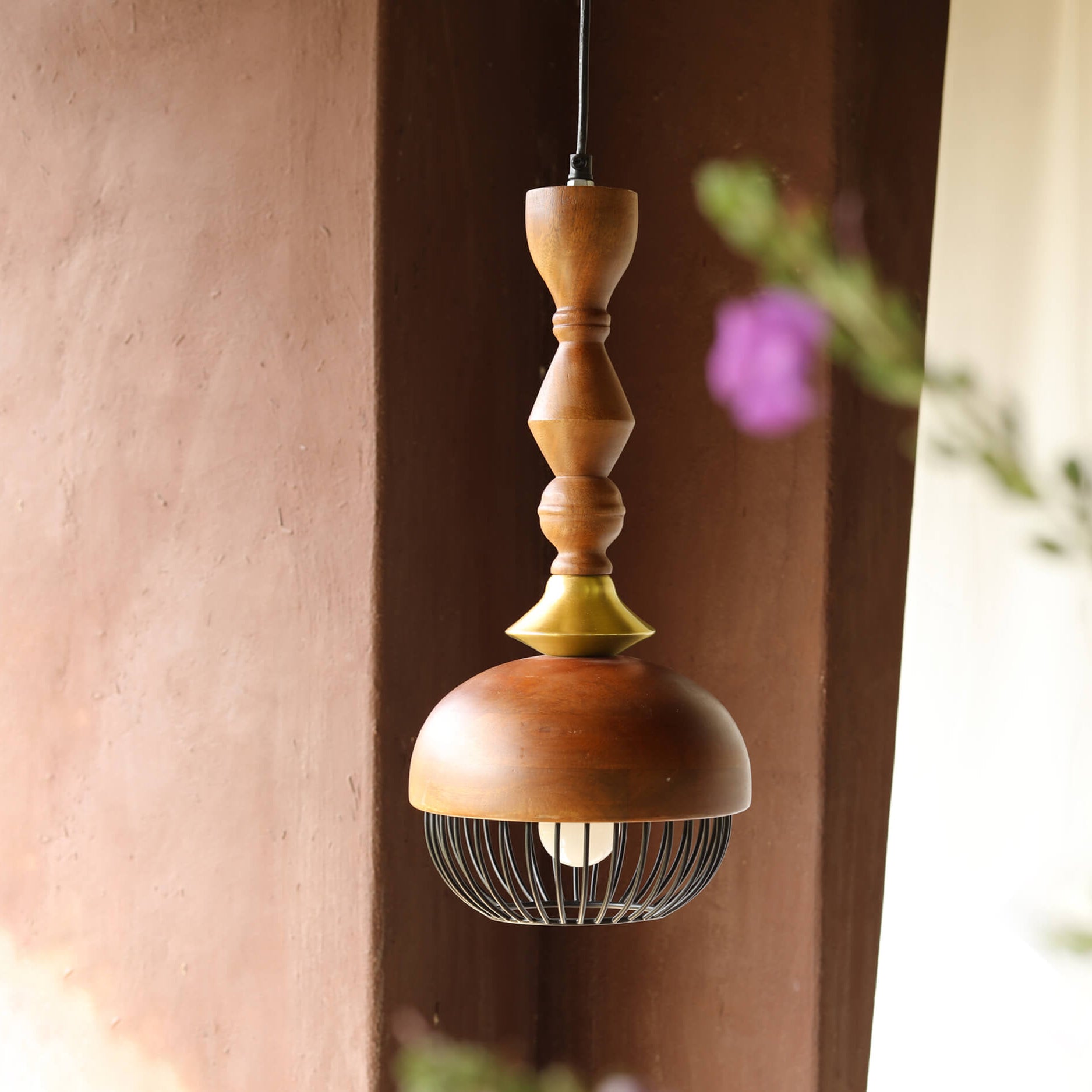 Jodha Gold Hanging Lamp Tall