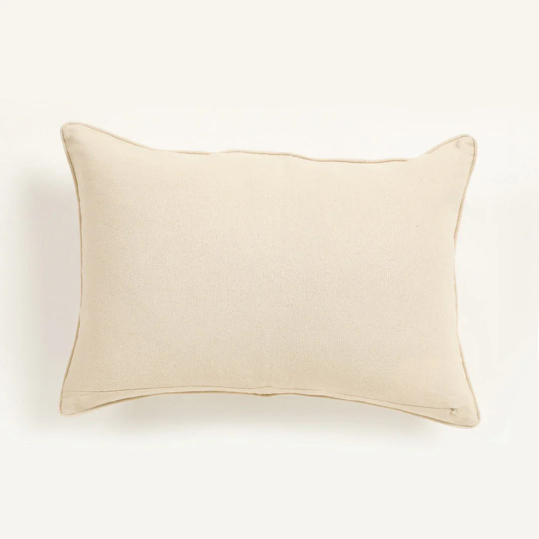 Ecru Embroidered Cushion Cover