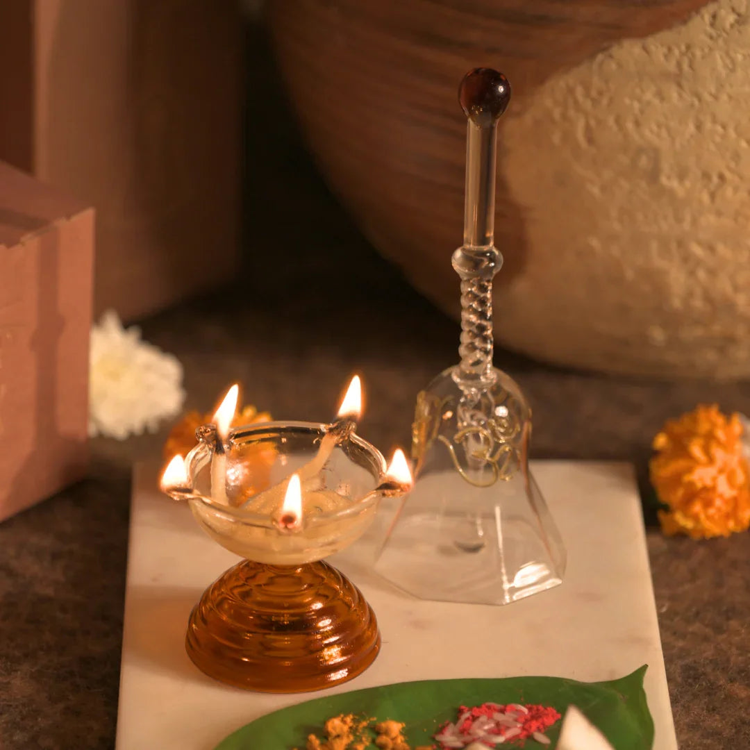 Short Gift Set - Short Diya and Ringing Bell