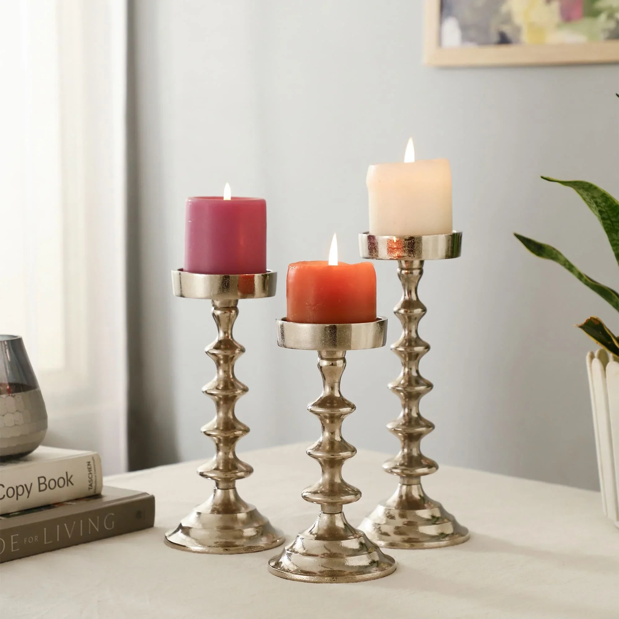 Ebon Whisper Candle holders set of 3 In