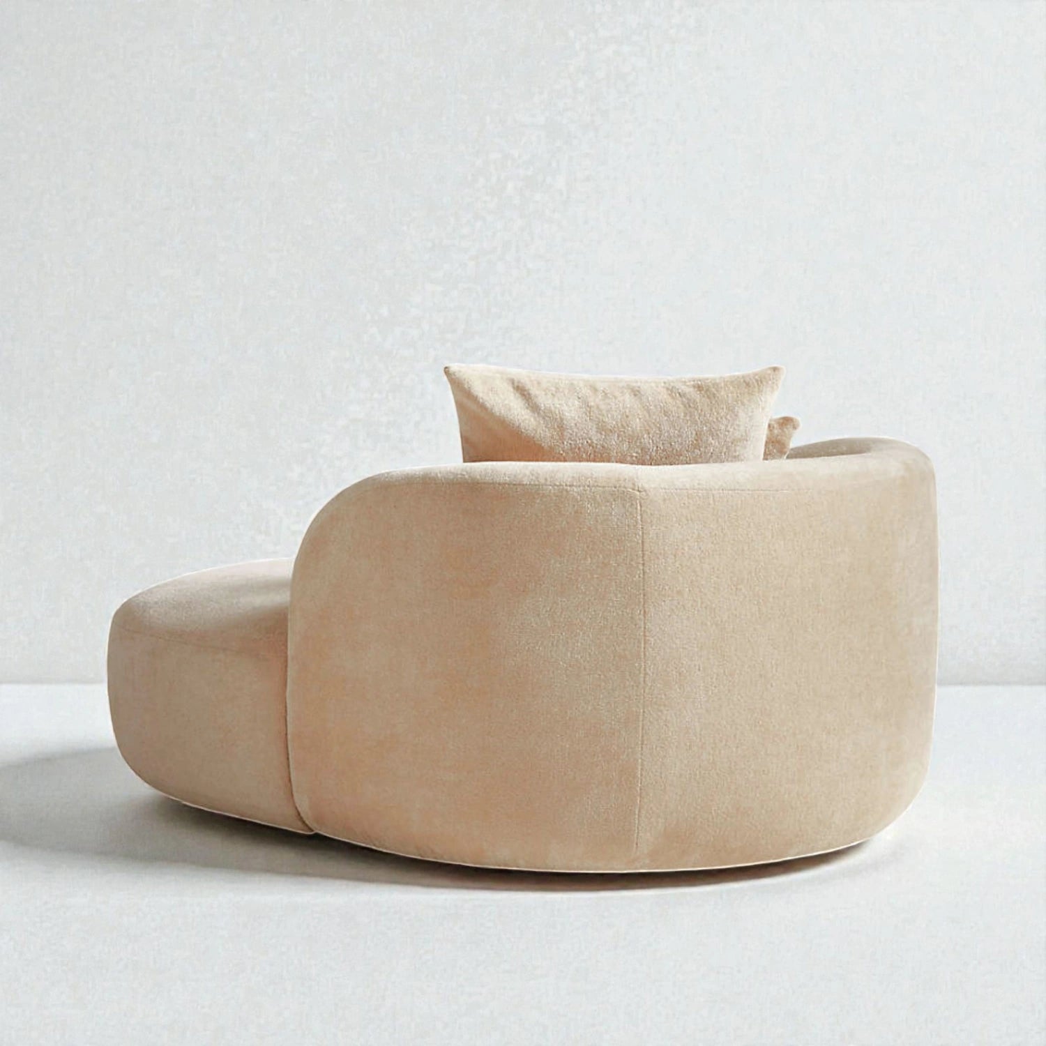 Vaelis Fabric Upholstery & Black Finish Metal Base Chaise