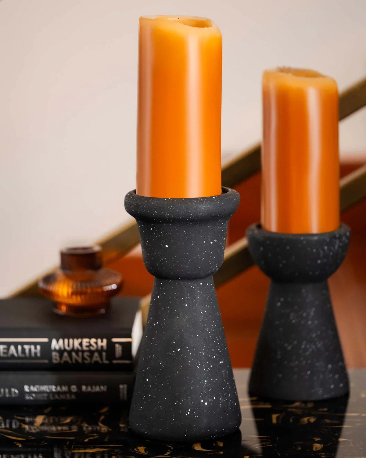 Statara Black Candle Holder Set of 2