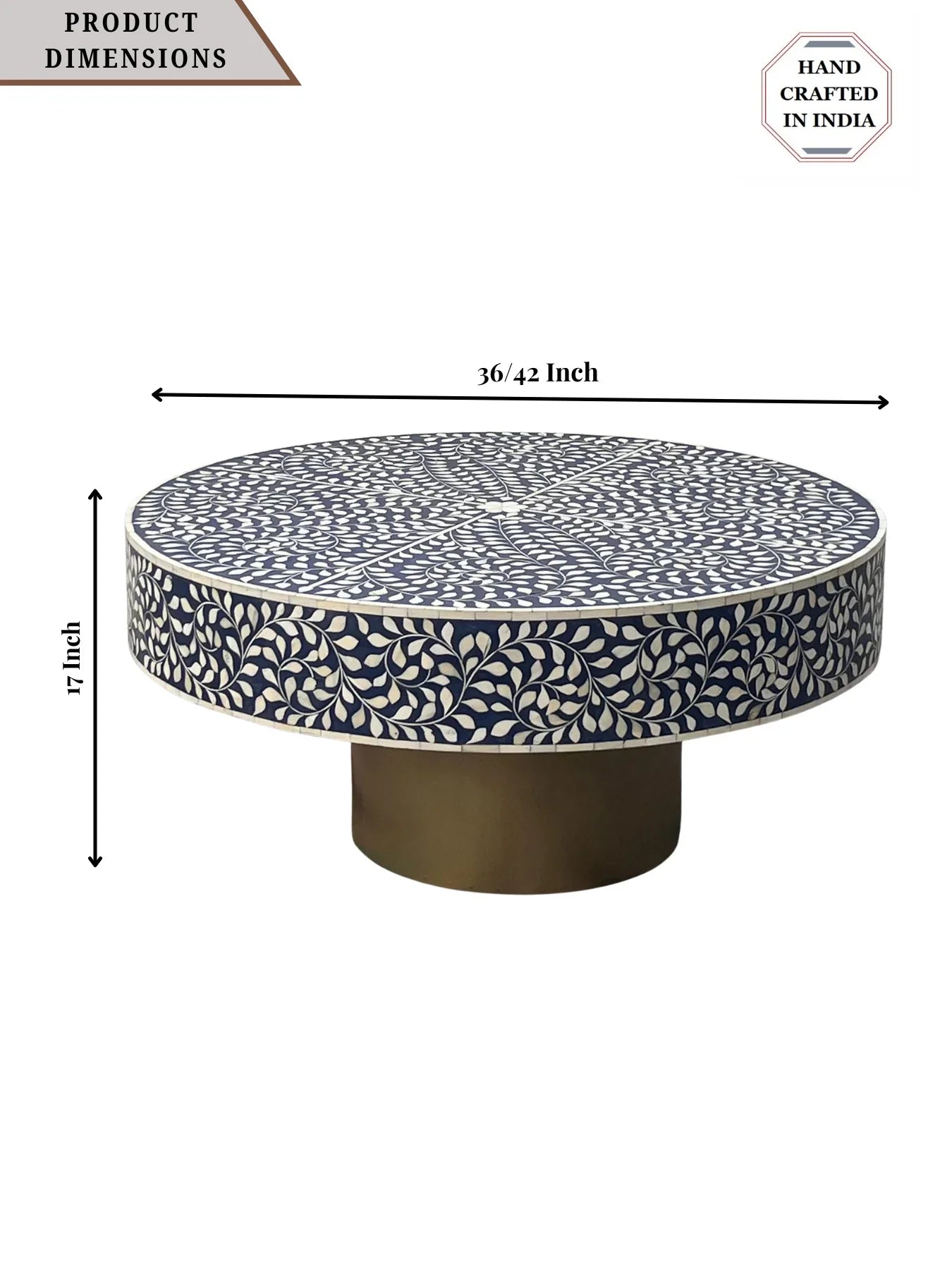 Inlay Blue Round Coffee Table