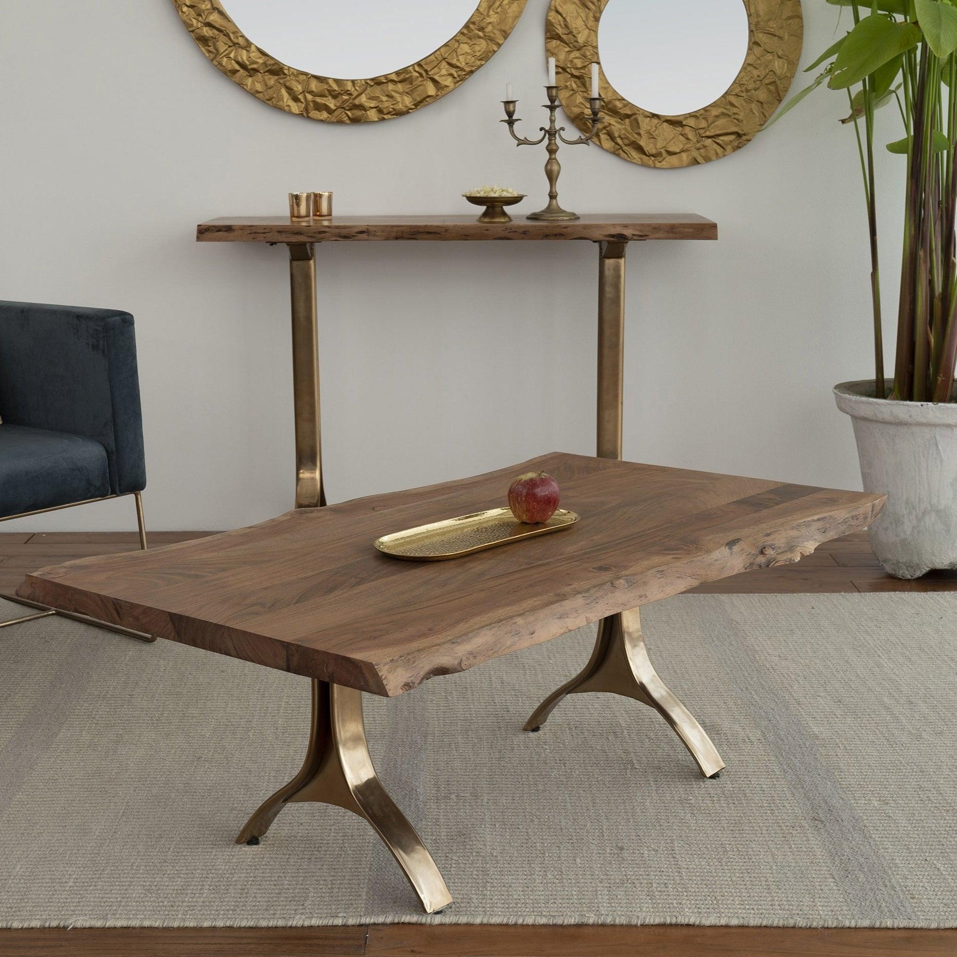 Yoho Coffee Table | Wooden Center Table for Living Room | Acacia Wood Sofa Table