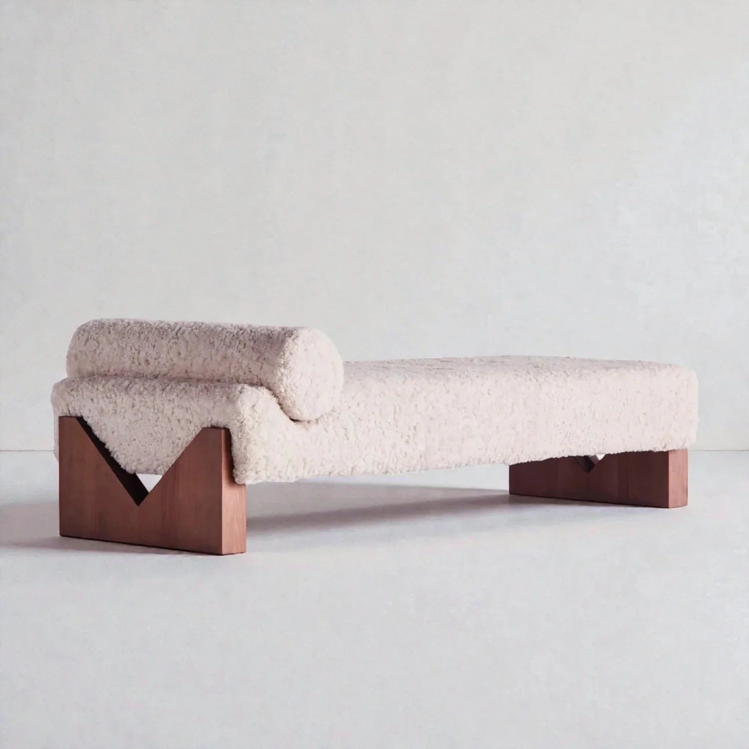 Arqora Solid Teak Wood & Fabric Upholstery Bench
