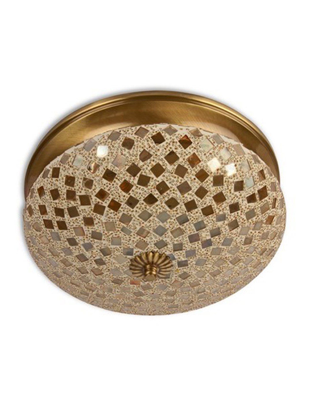 Golden Mosaic Brass Ceiling Light - Large