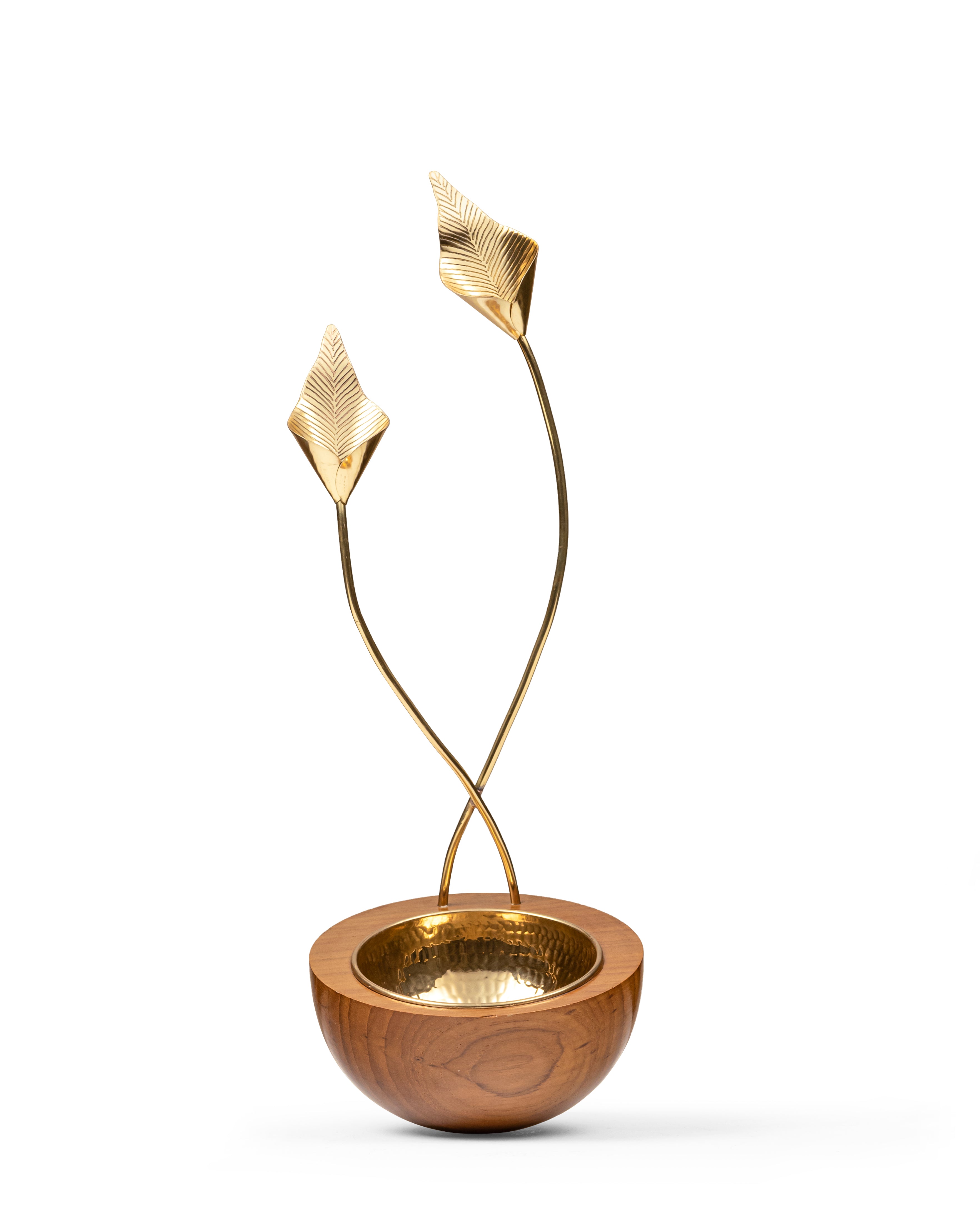 Calla Lily Bowl | Brass And Wood