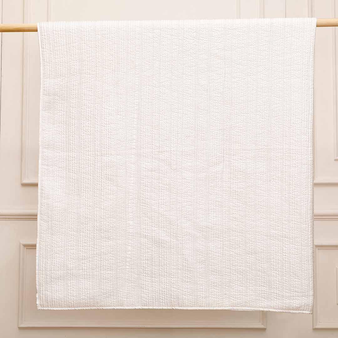 Celeste Off-White Bedspread | Poly Silk / Cotton