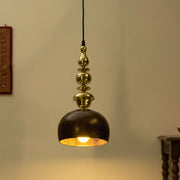 Kalash Pendant Light | Handcrafted Brass & Wood Hanging Lamp with Warm LED (Jaipur Inspired)