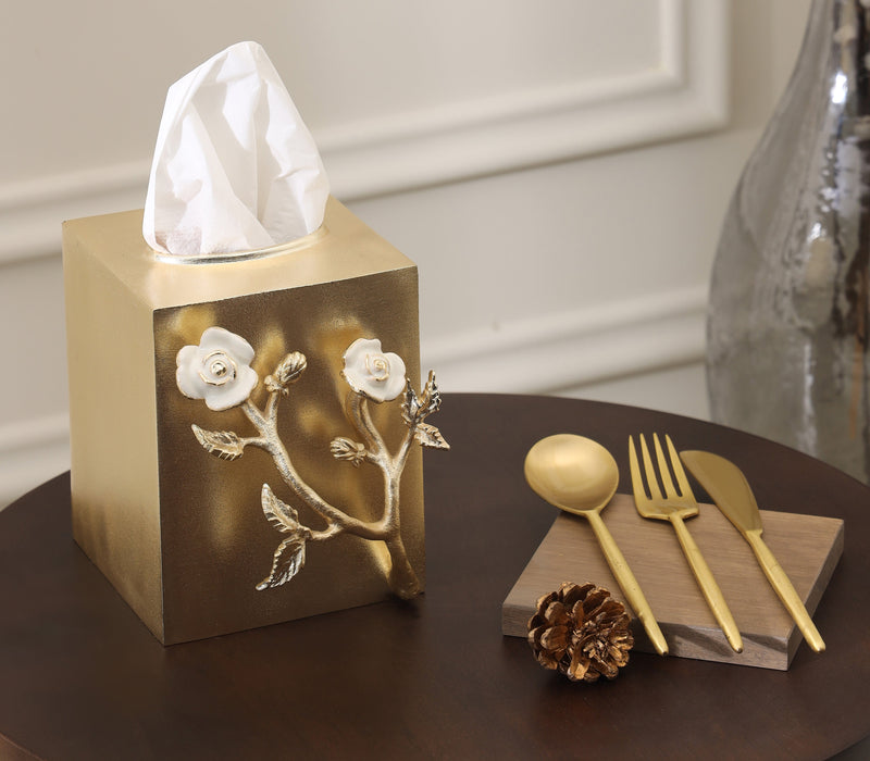 White Rose Tissue Box