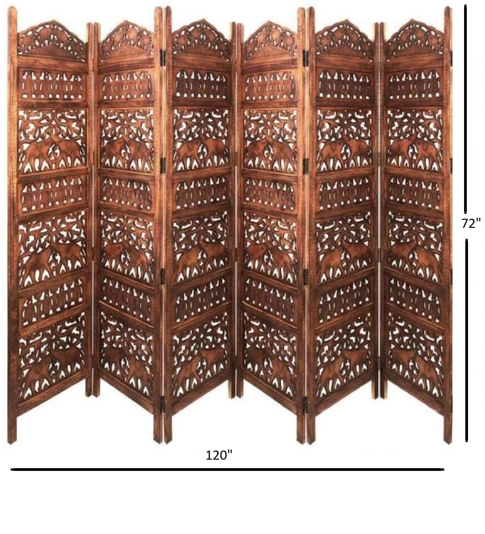 Mango Wood & MDF Jali Folding Furniture Room Separator