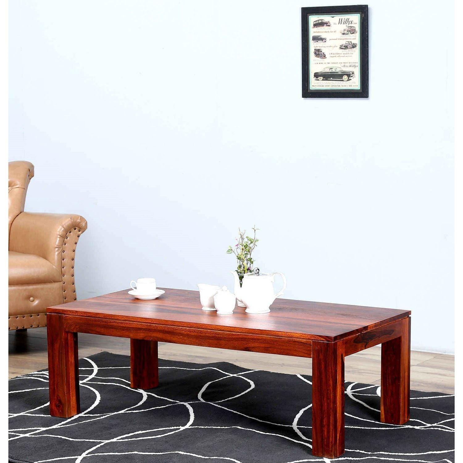 Latin Sheesham Wood Coffee Table for Living Room | Wooden Center Table | Sofa Table