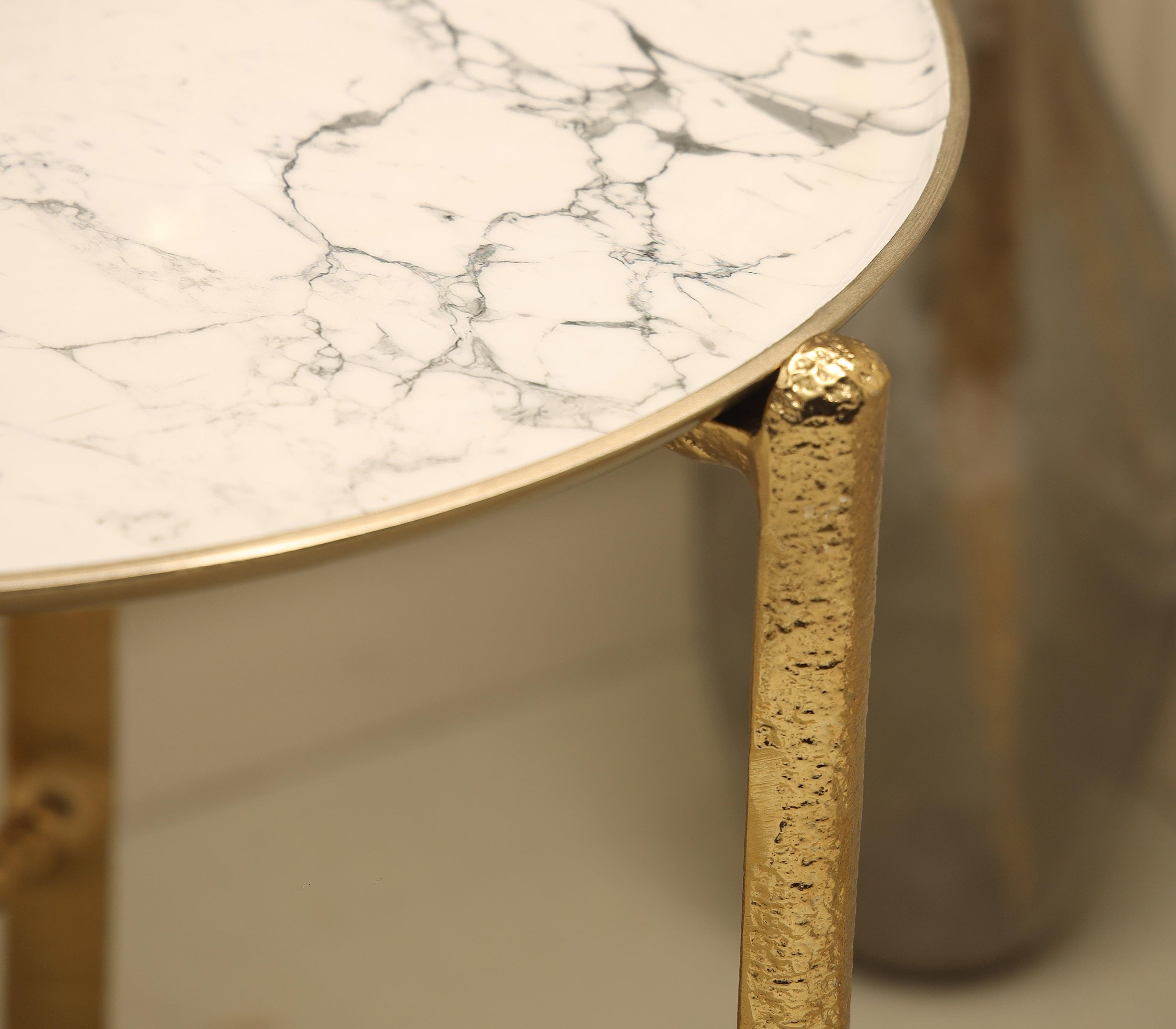 Illusionist Gold Sofa Side Table for Living Room & Bedroom | Elegant End Table | Corner Table
