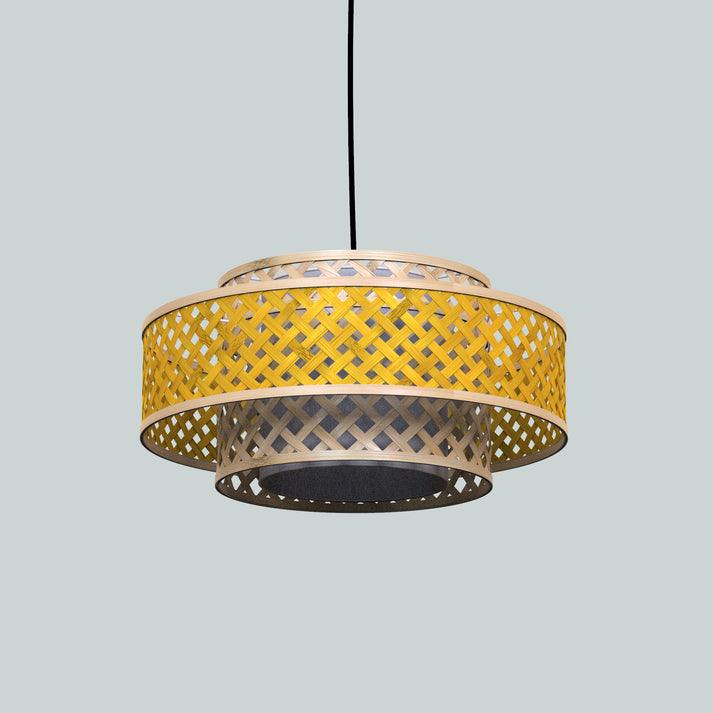 Orbit Pendant Lamp: Bamboo Hanging Lamp | Cafe Lighting | Asian Restaurants Decor [45cm/18in Dia]