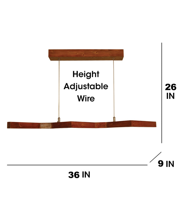 Twist 36 Brown Wooden LED Hanging Lamp