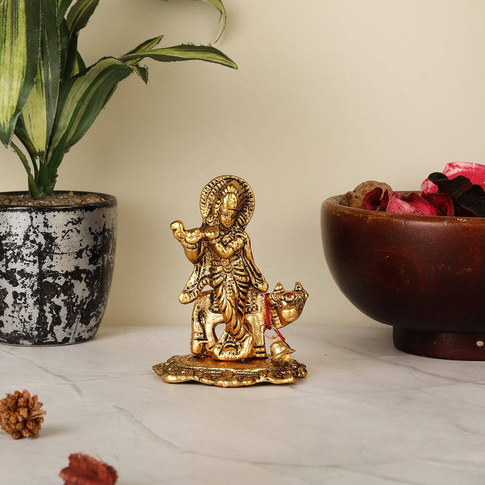 Lord Kanha Ji Metal Showpiece