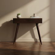 Walnut Open Shelf Writing Desk | Study Table for Home Office